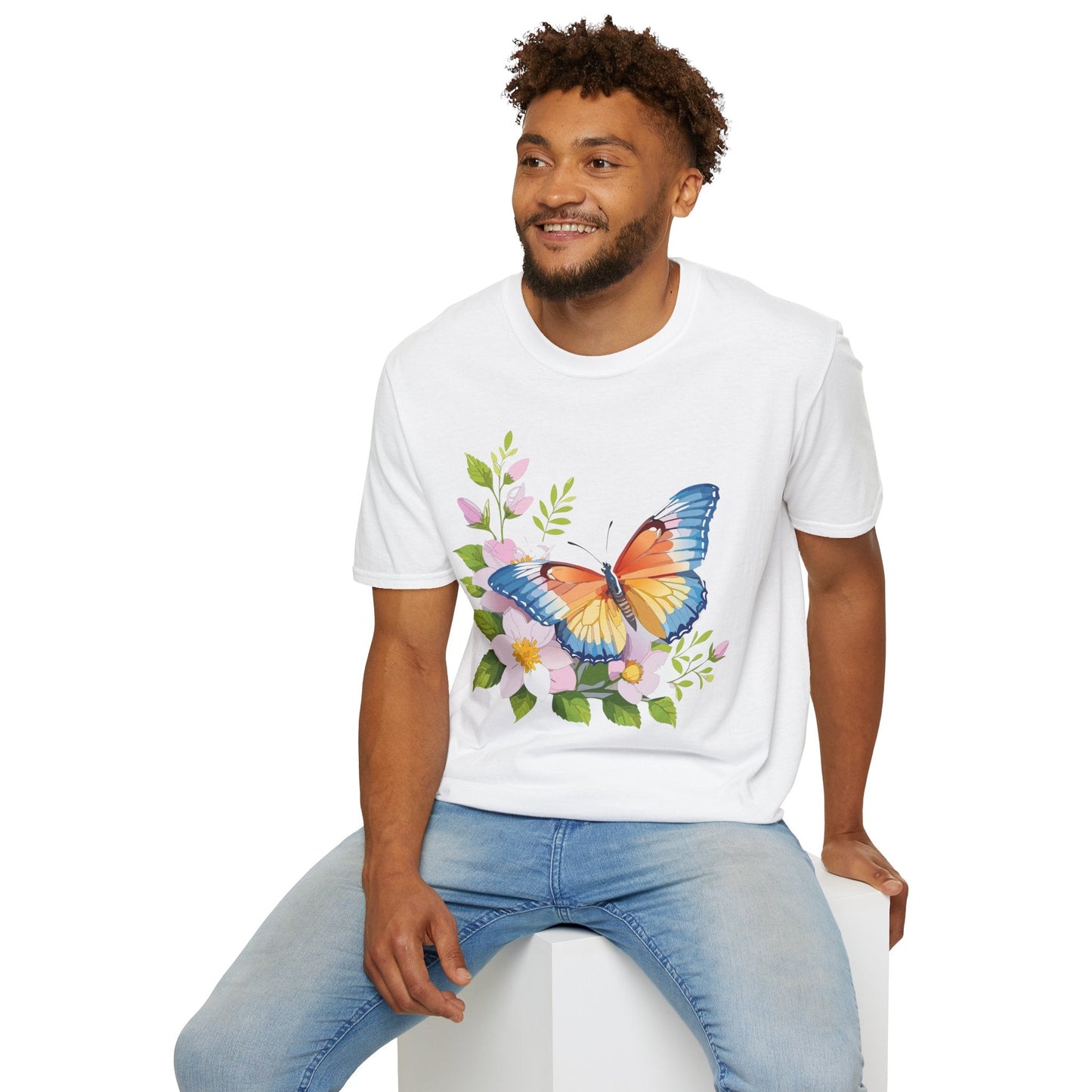 Butterfly T Shirt Unisex Monarch Design Gildan Softstyle 64000 Ring Spun Cotton Tee
