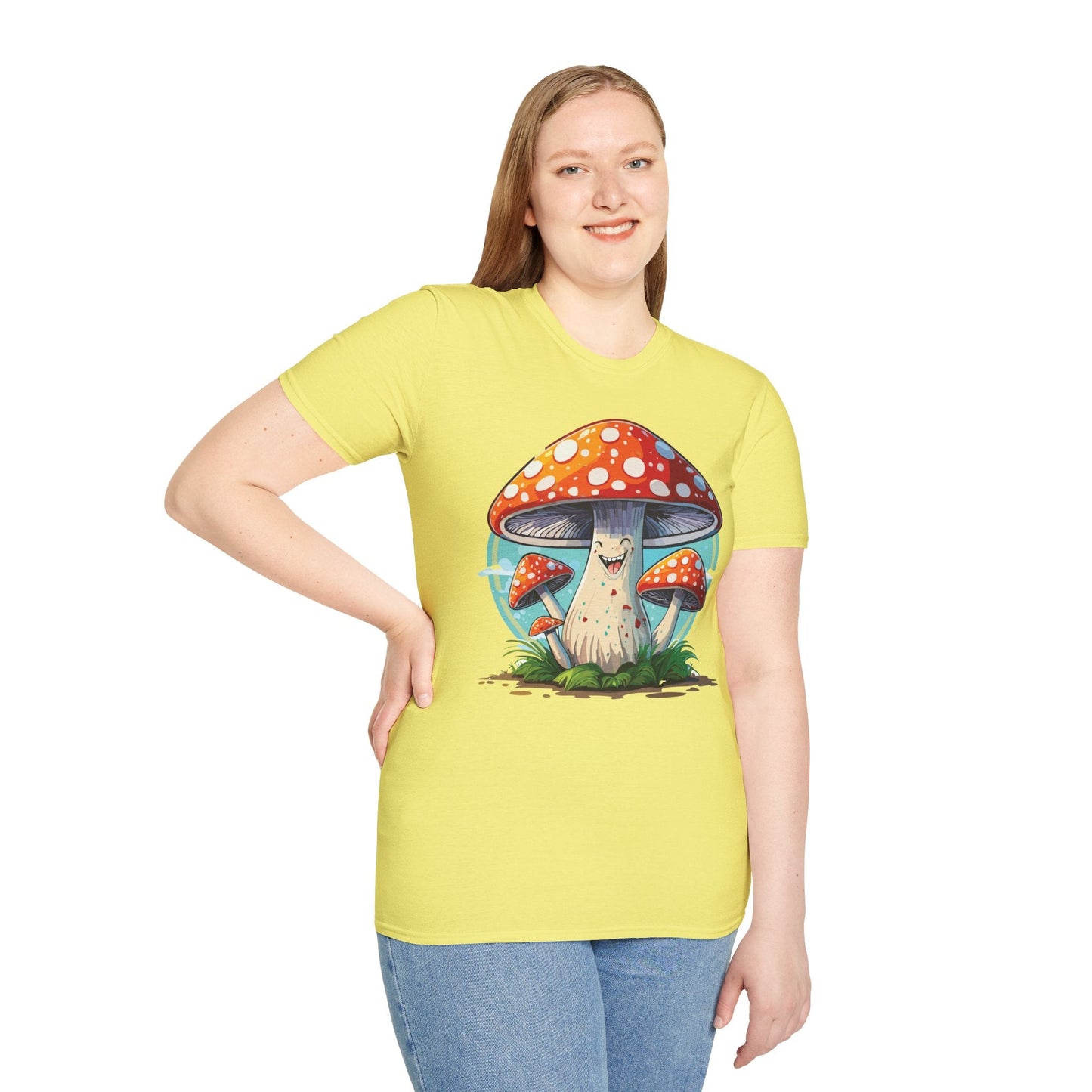 Mashroom Tee Shirt Unisex Funny Mashroom Design Softstyle Cotton Tee For Everyday Comfort