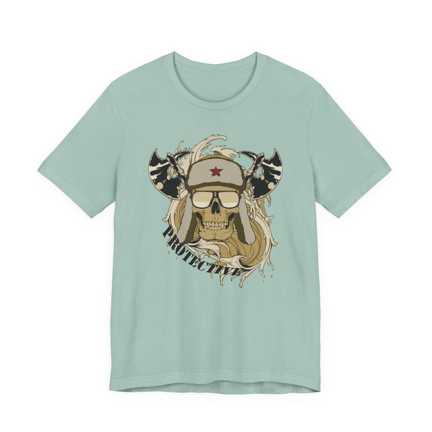 Viking Skull Graphic with Horned Helmet T-Shirt Captain Design Tee Art-41
