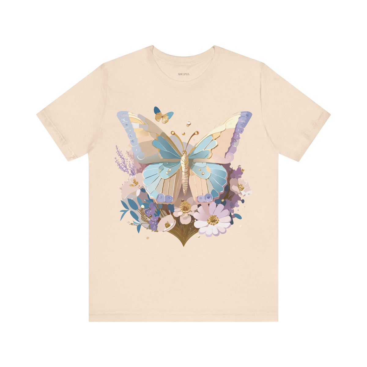 Butterfly Graphic Unisex Cotton Bella+Canvas Tee with Art Design n05