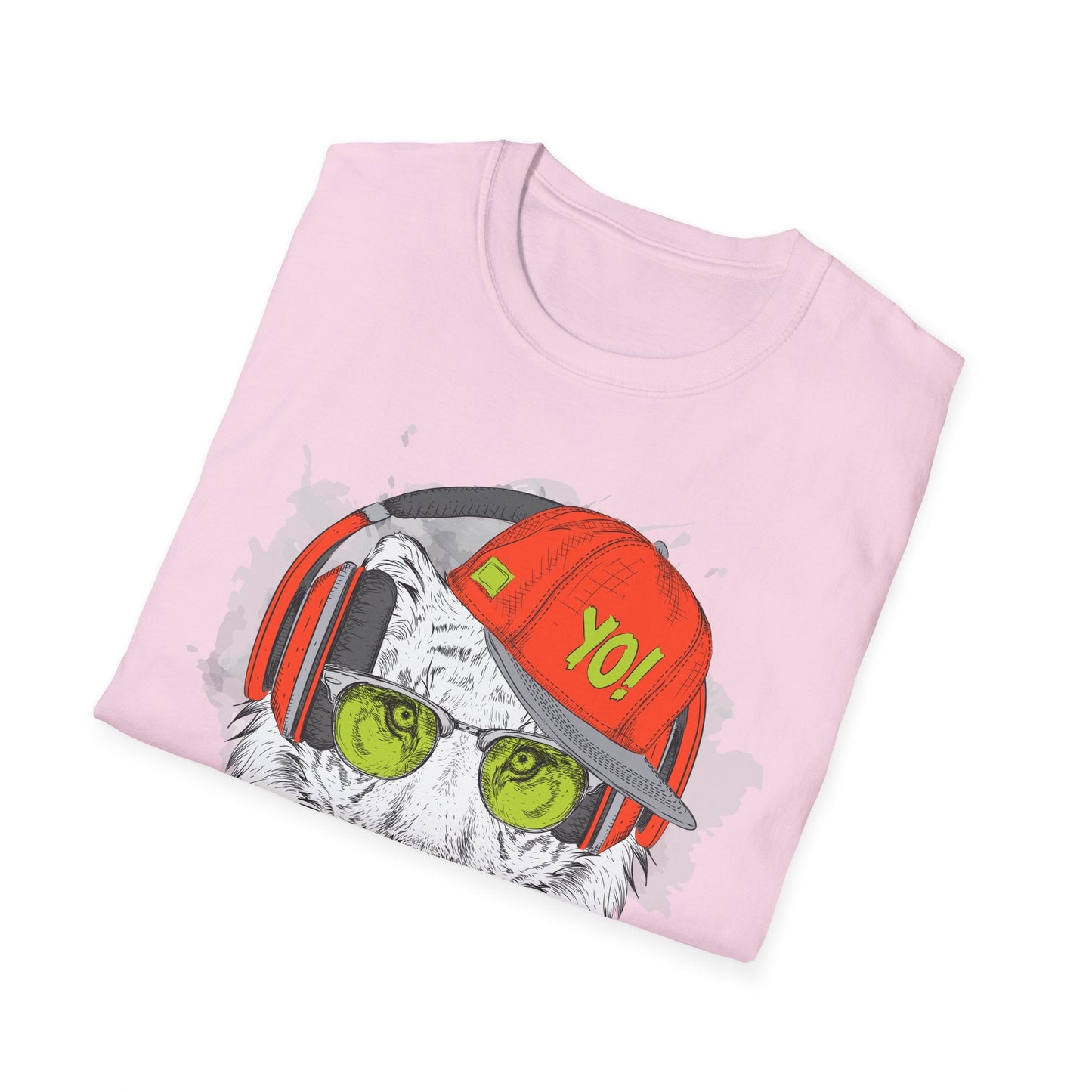 I Love Music Animals Shirt With Headphones Unisex Tee Gildan Softstyle 64000 Premium Comfort
