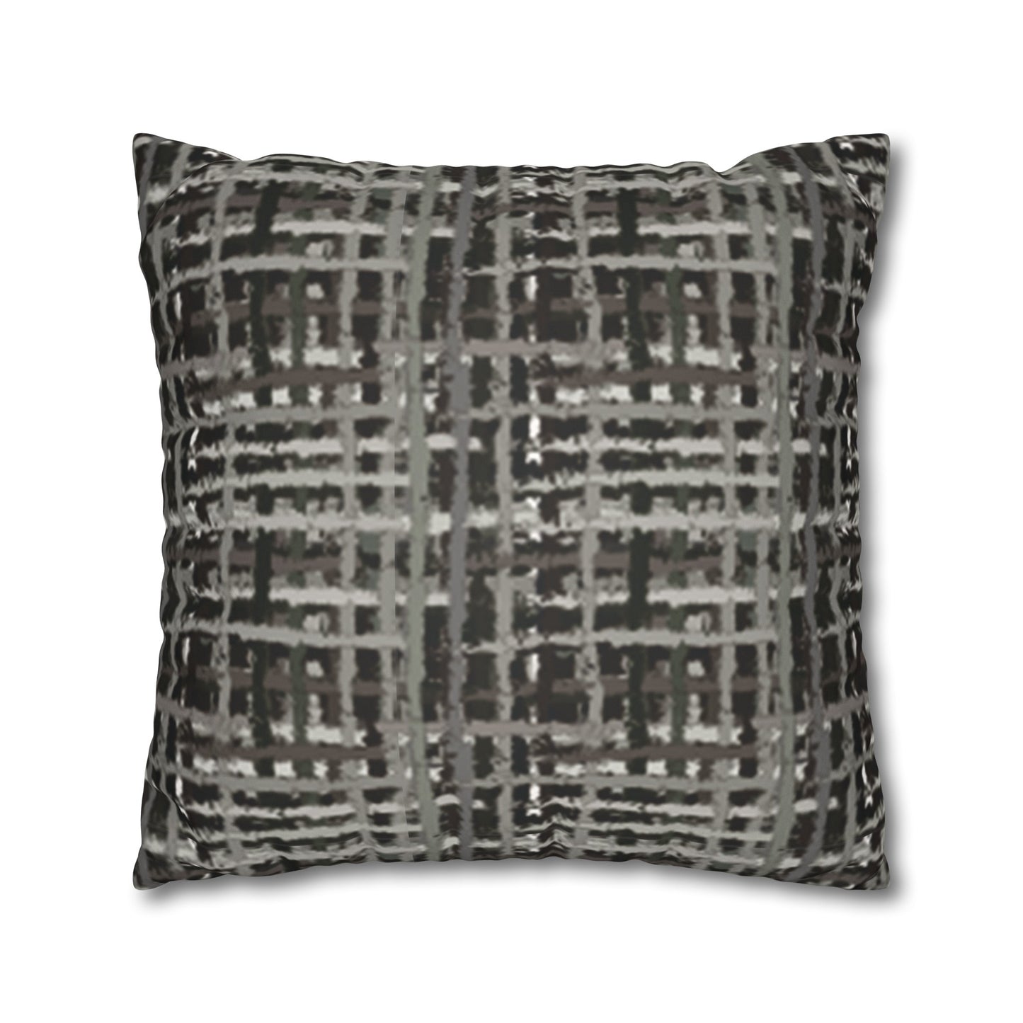 Faux Suede Pillowcase with Abstract print