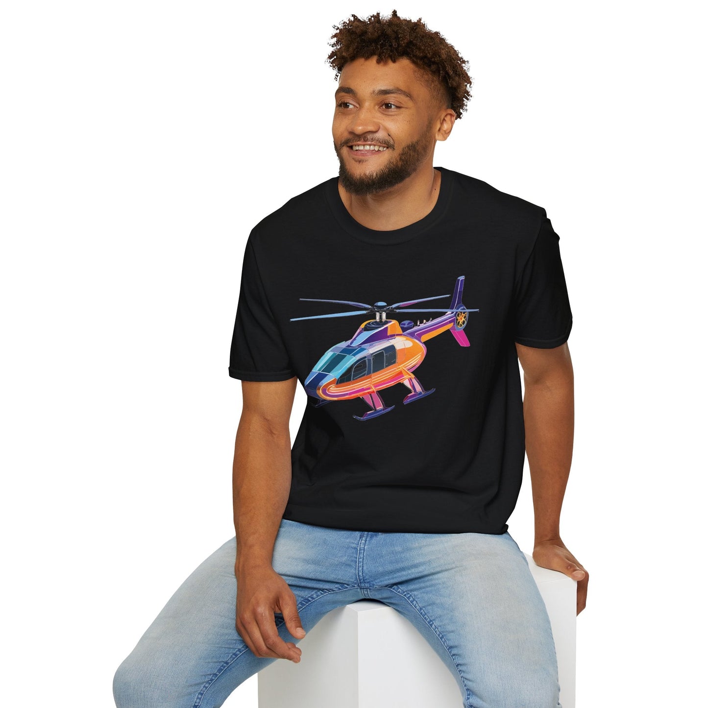 Chopper Helicopter Shirt Unisex Tee Gildan Softstyle 64000 Lightweight 100 Percent Cotton