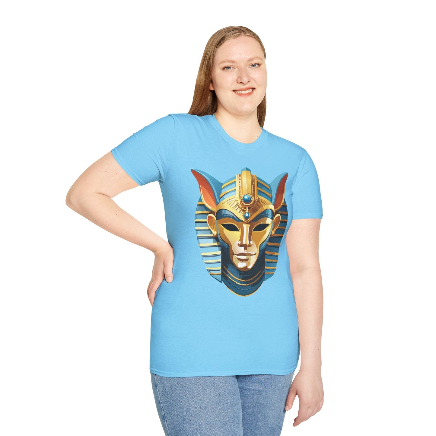 Mask Tee Shirt Unisex Softstyle Cotton Tee With Masquerade Art Design Gildan Softstyle