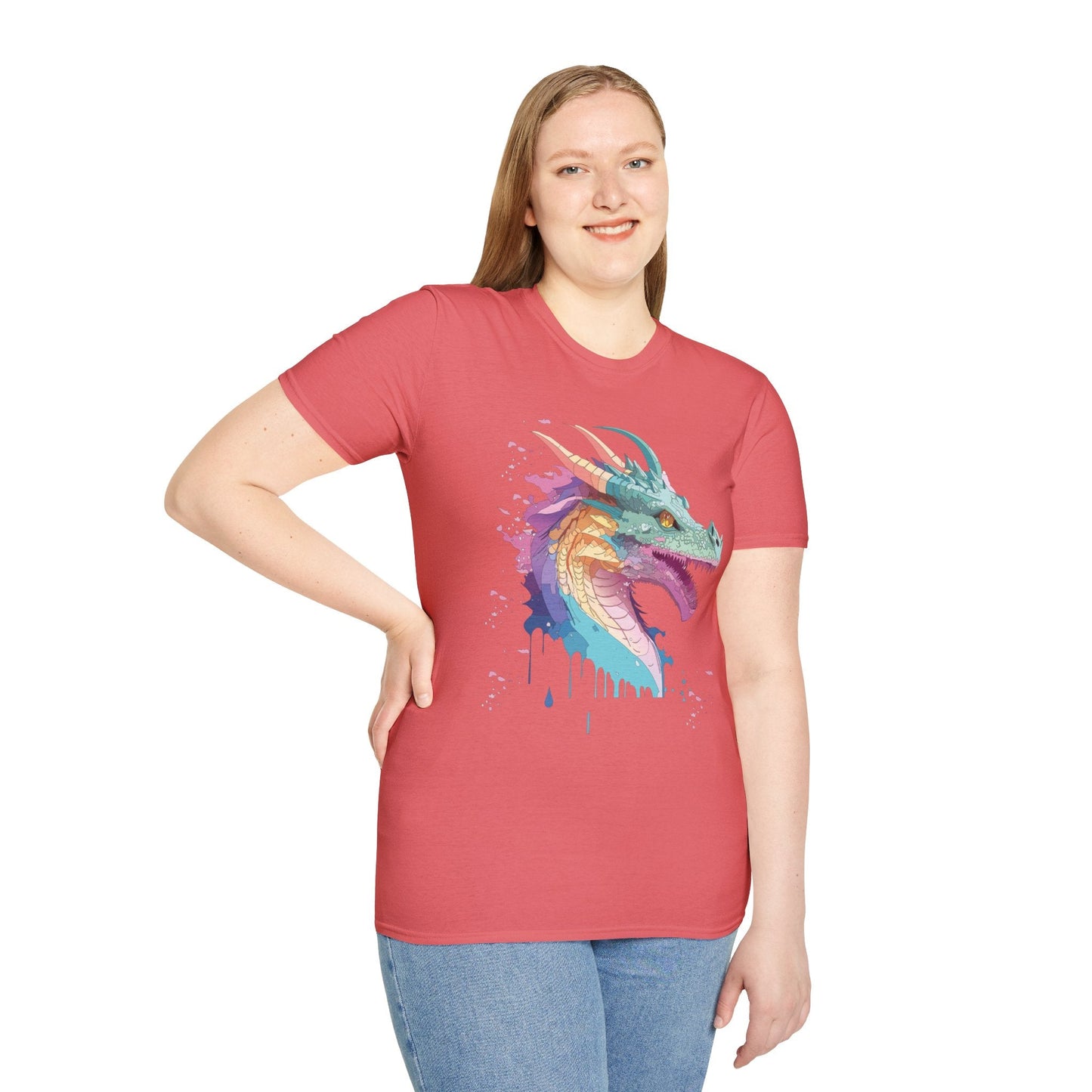 Dragon Graphic T Shirt Unisex Animal Shirt Cotton Softstyle Tee For Everyday Comfort
