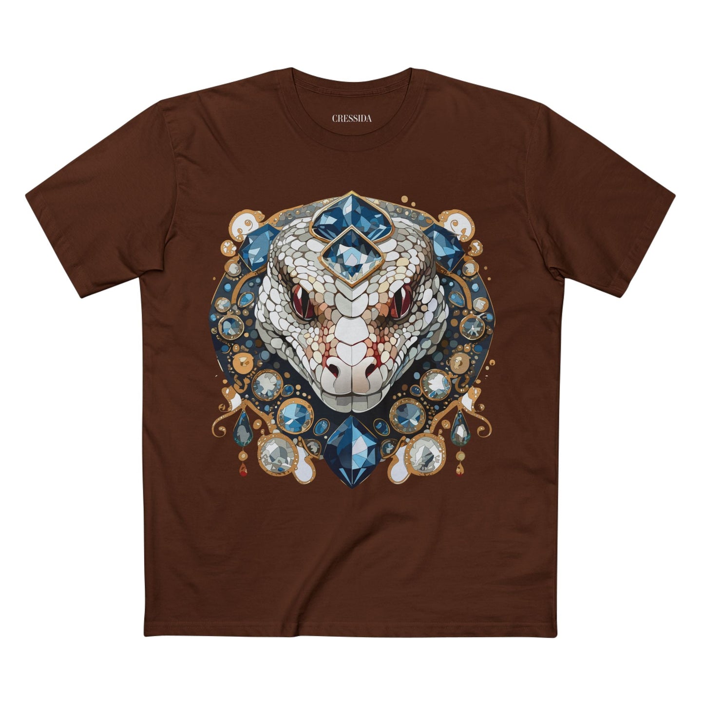 Snake Graphic Unisex 100 Cotton Tee With Unique Animal Golden Medallion Art Design 41