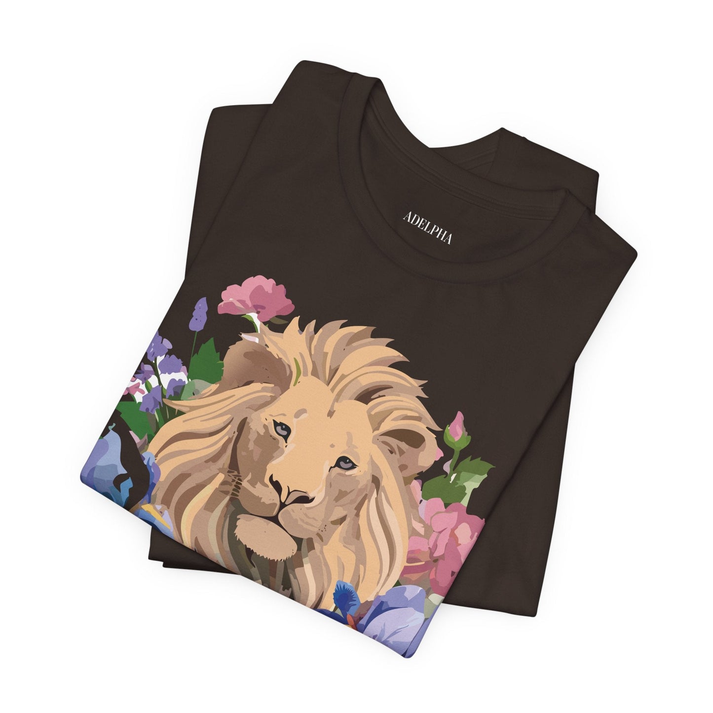 Adelpha Lion Shirt Unisex Graphic Tee Short Sleeve Vintage Style Lion Design Artwork