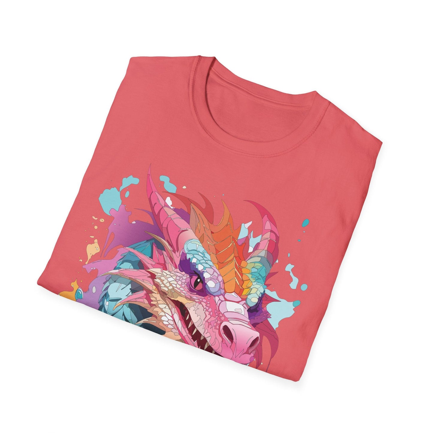 Dragon Graphic Tee Unisex Gildan Softstyle Cotton Shirt With Animal Art Design 64000