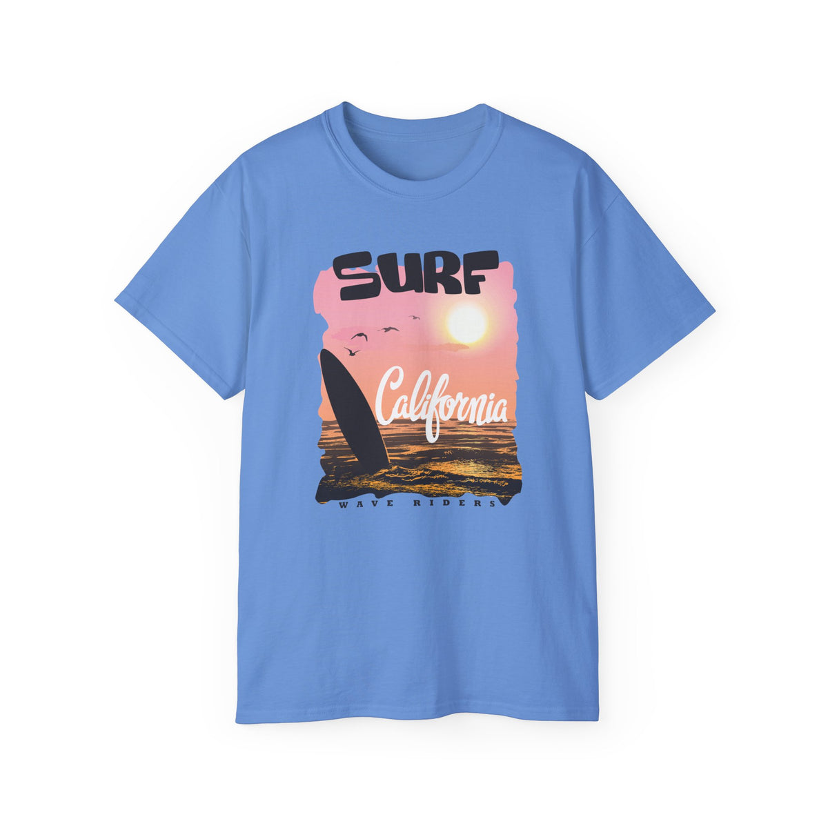 Surf California Tee | Sunset Sailboard Ocean Retro Beach Graphic