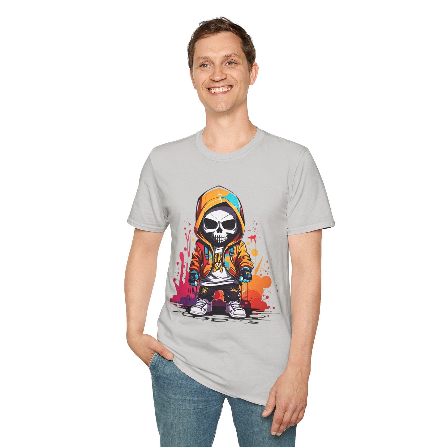 Skull Graphic Unisex Cotton T-shirt with Skeleton Artwork Design 30