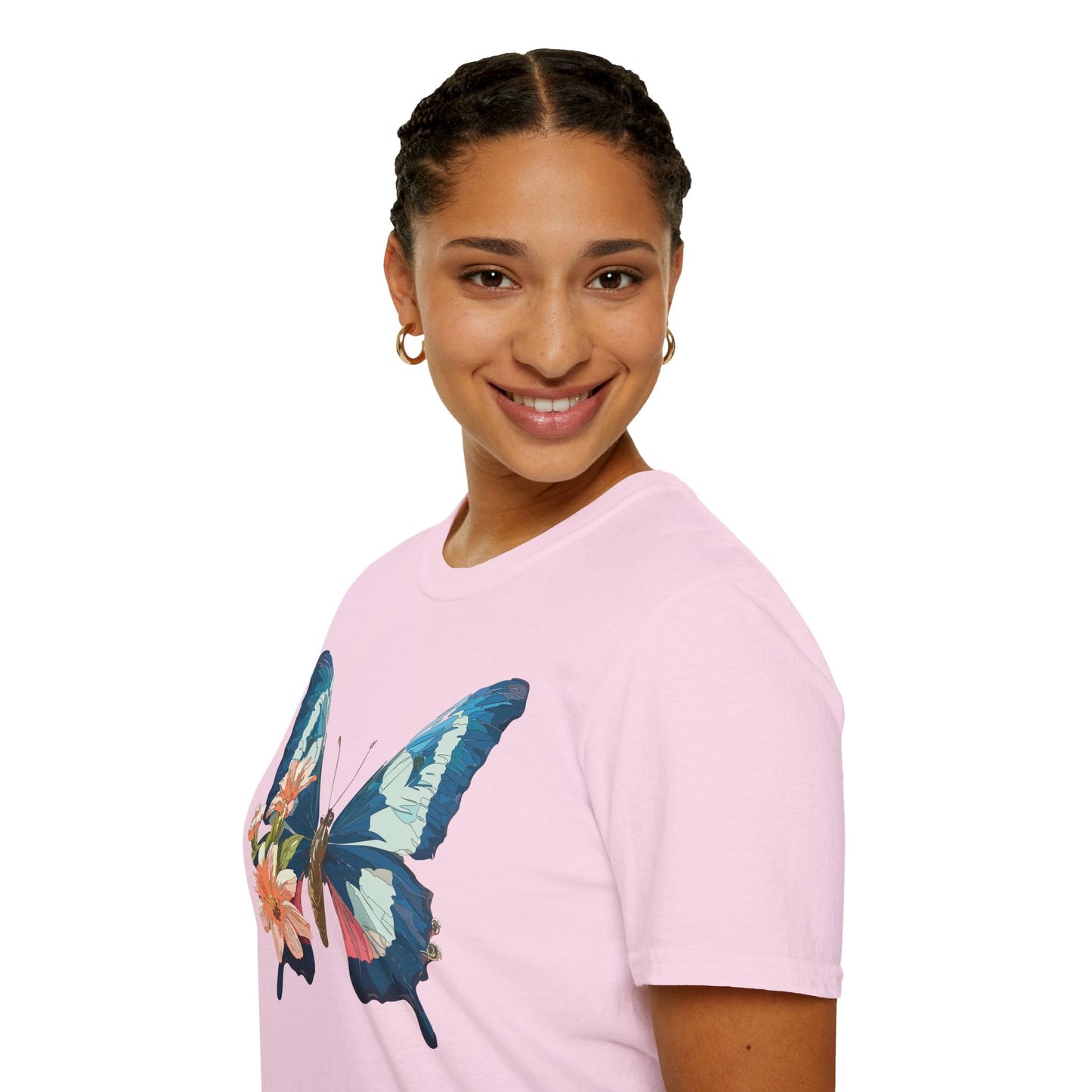 Butterfly Themed Unisex T Shirt Monarch Design Softstyle 64000 100 Cotton Tee For Everyday Comfort