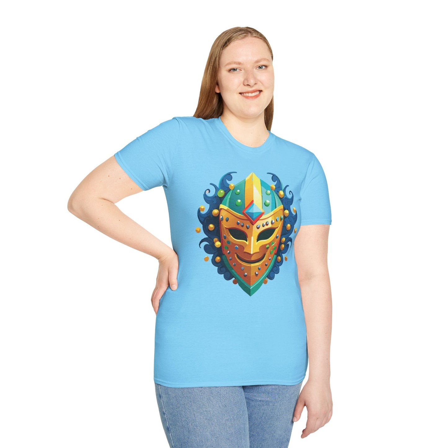 Unisex Mask Tee Shirt Gildan Softstyle 64000 100 Percent Ring Spun Cotton Comfort