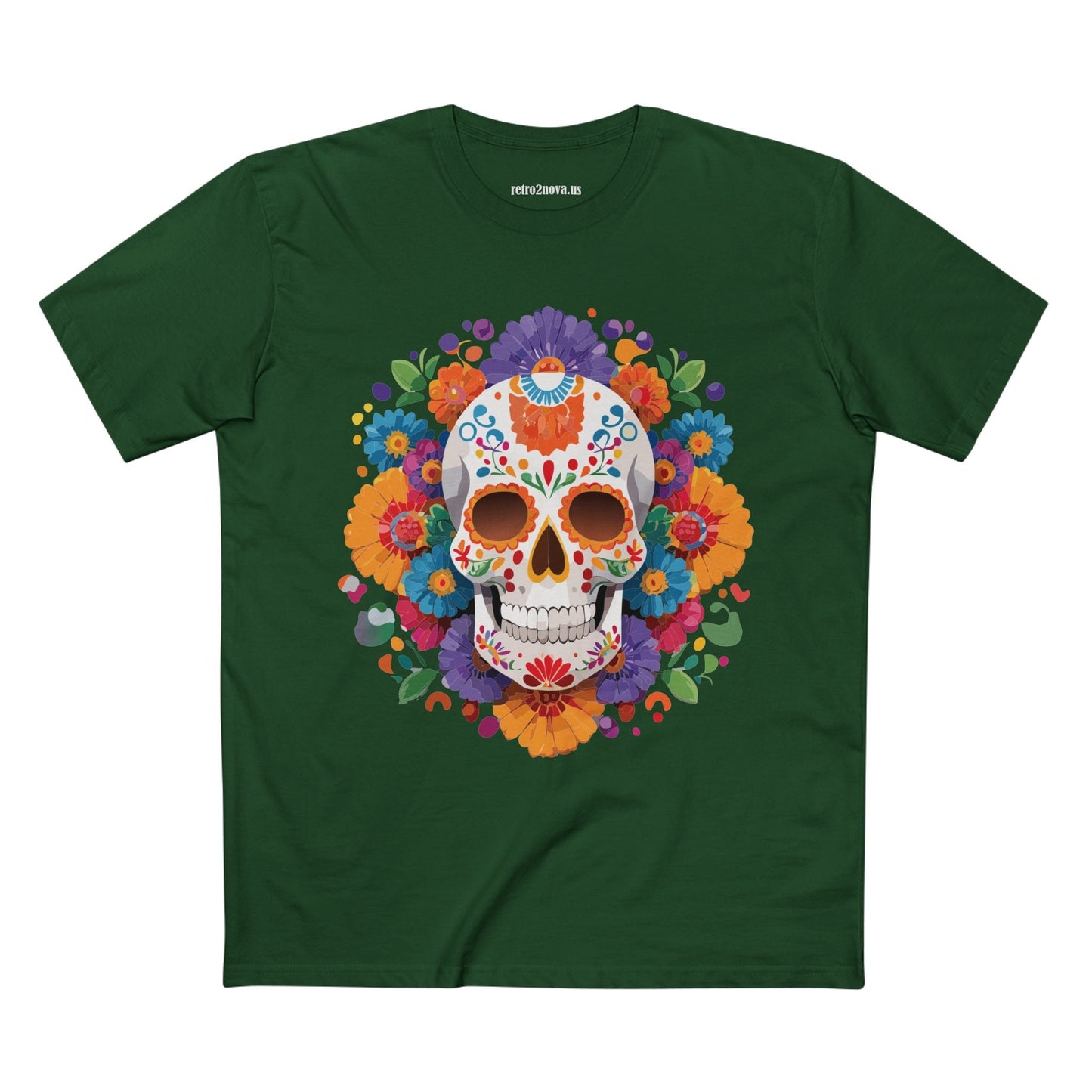 Skull Shirt Unisex Skeleton Tee Premium Cotton Art Design Original By Retro2Nova Artwork