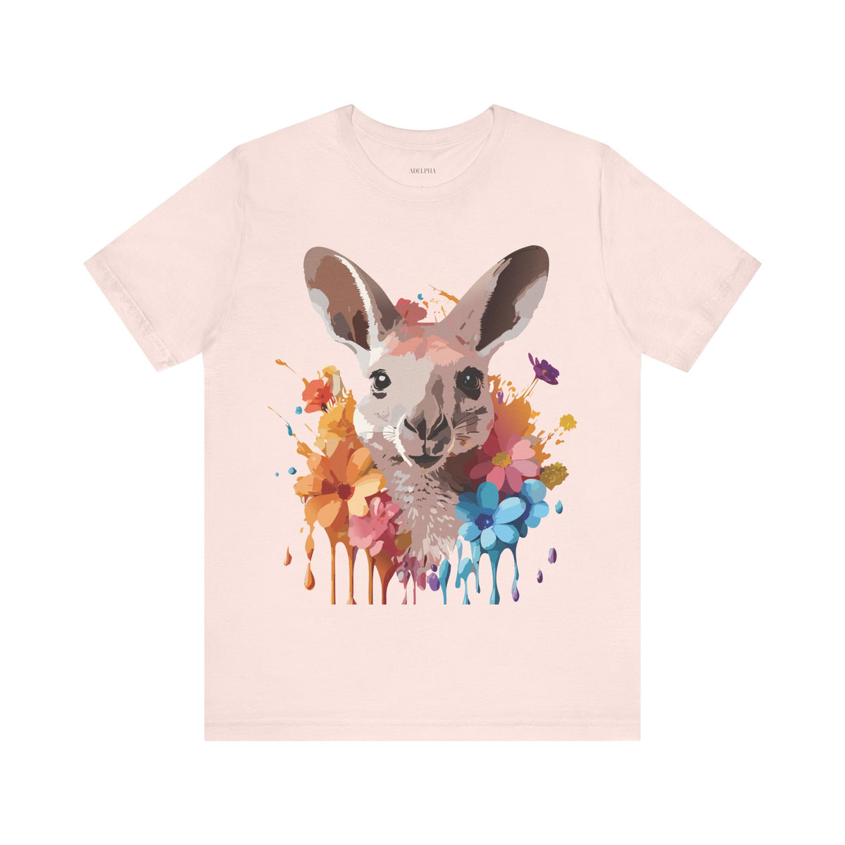 Kangaroo Graphic Unisex Cotton Bella+Canvas Tee with Art Animal Design e41