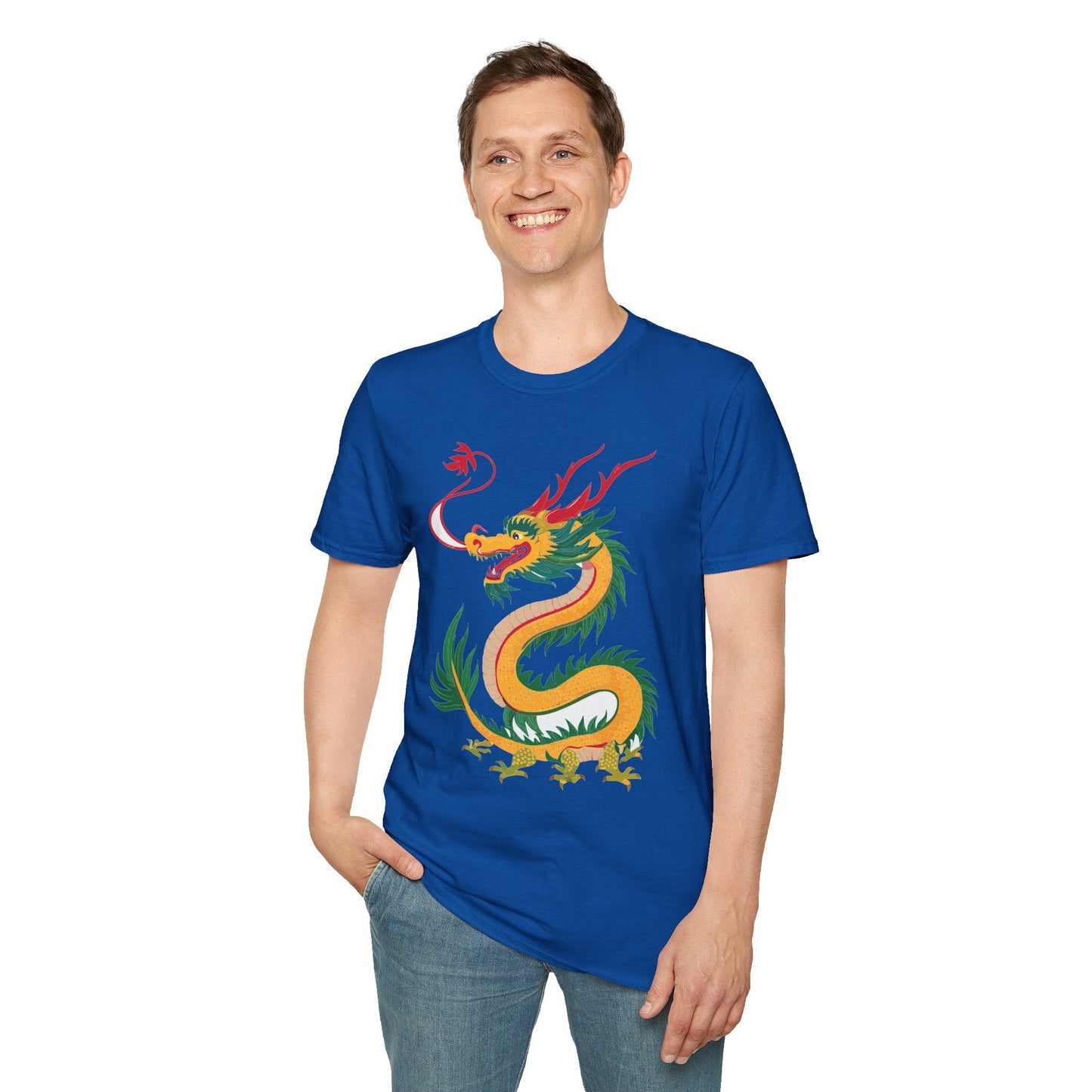 Dragon Graphic Unisex Cotton Softstyle Art Design Tee With Animals 7