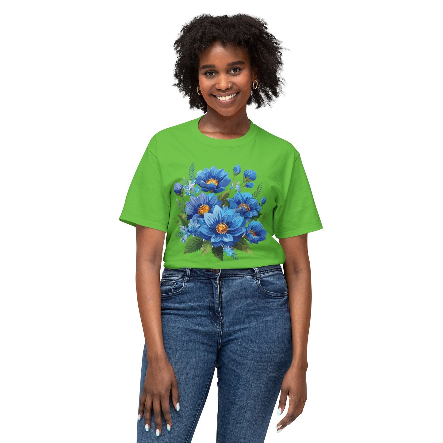 Unisex Floral T Shirt with Vintage Flower Art Print HD Cotton Tee Designed In USA