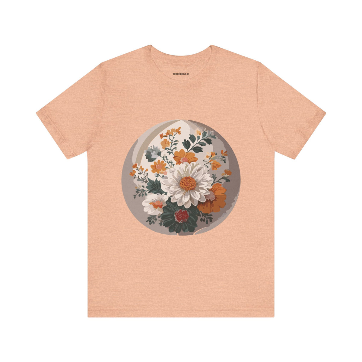 Floral Graphic Unisex Cotton Bella+Canvas Tee with Flowers Design ab10