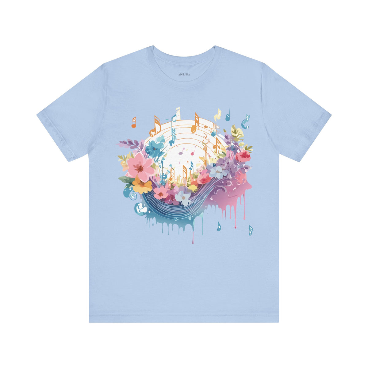 Music Graphic Unisex Cotton Bella+Canvas Tee with Art Design m170
