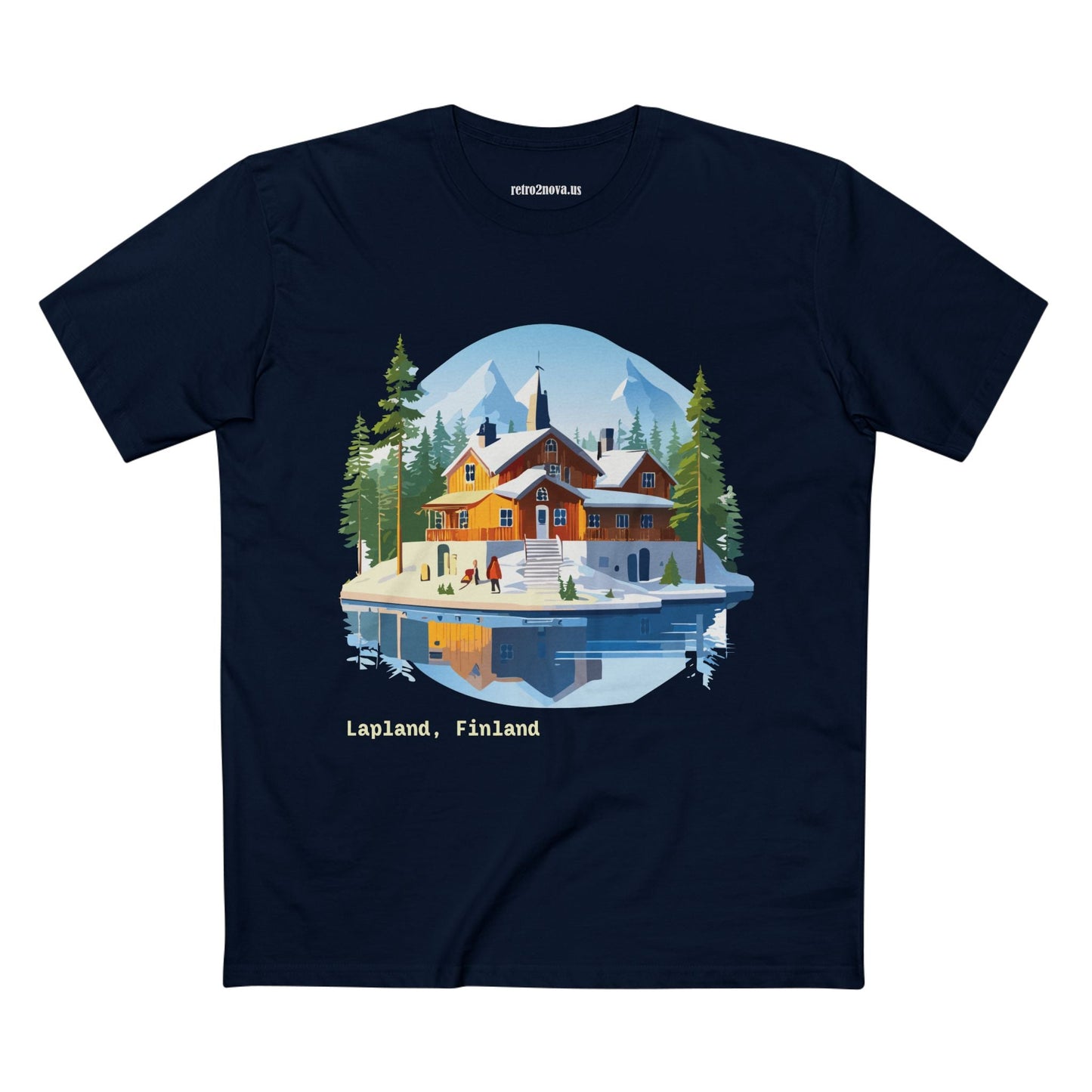 Lapland Travel Shirt Unisex Premium Cotton Tee With Original Art Design Retro2Nova