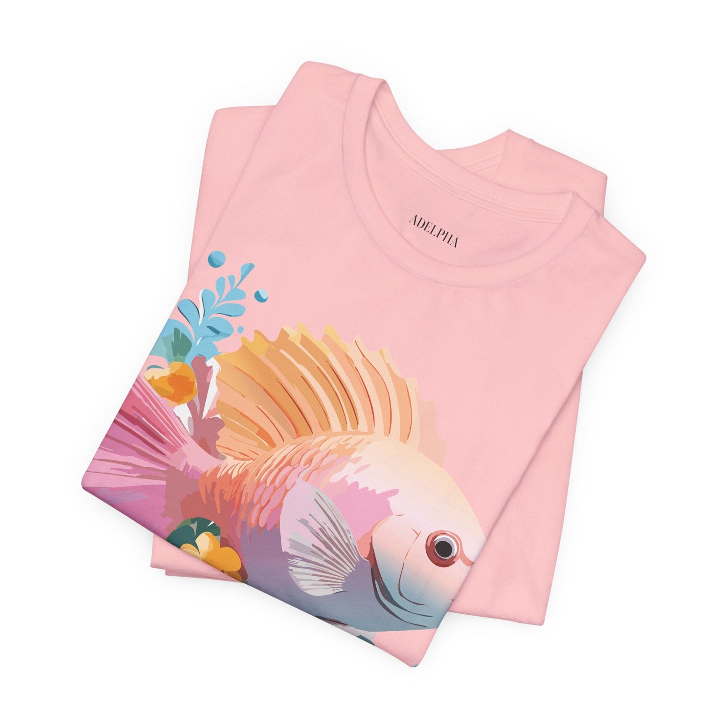 Adelpha Fish Shirt Unisex Graphic Tee With Vintage Inspired Artwork Short Sleeve