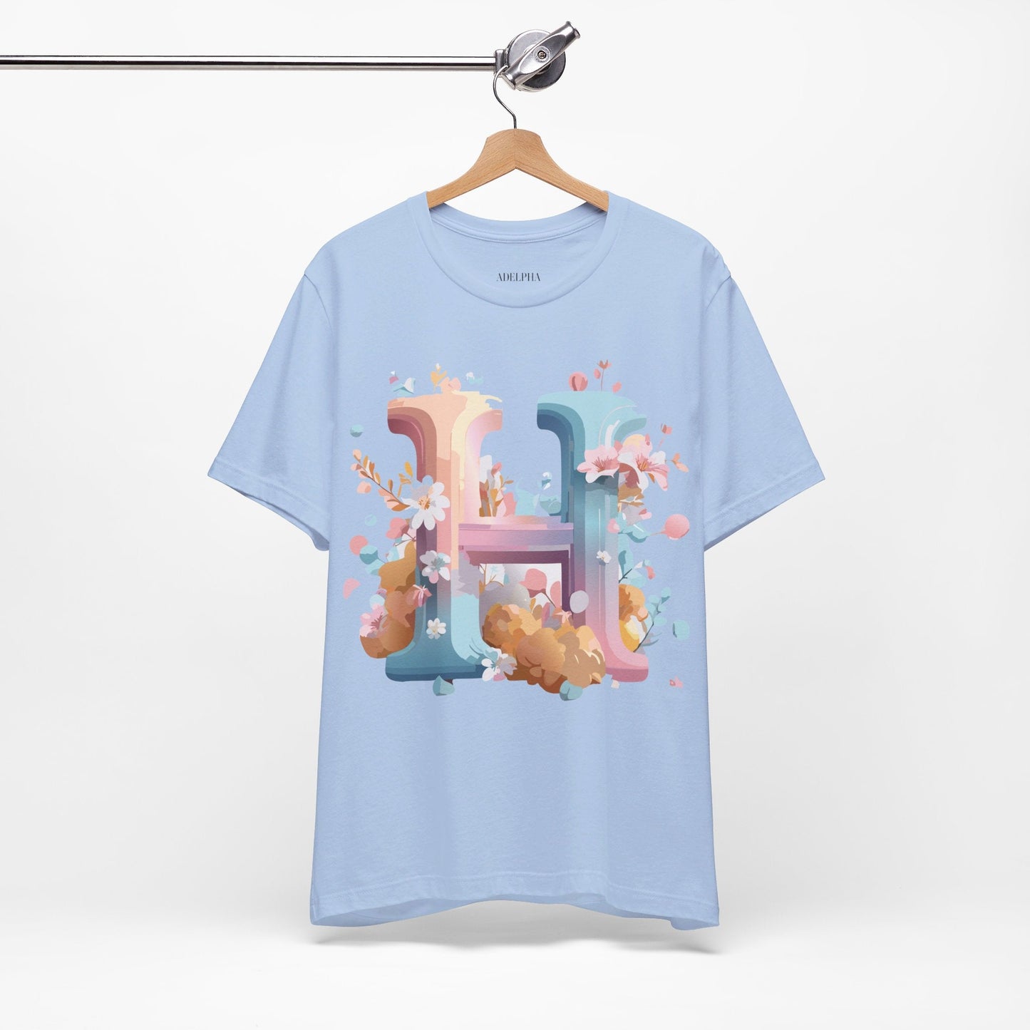 Letter H Graphic T Shirt Unisex Jersey Short Sleeve Tee By Adelpha Vintage Artwork