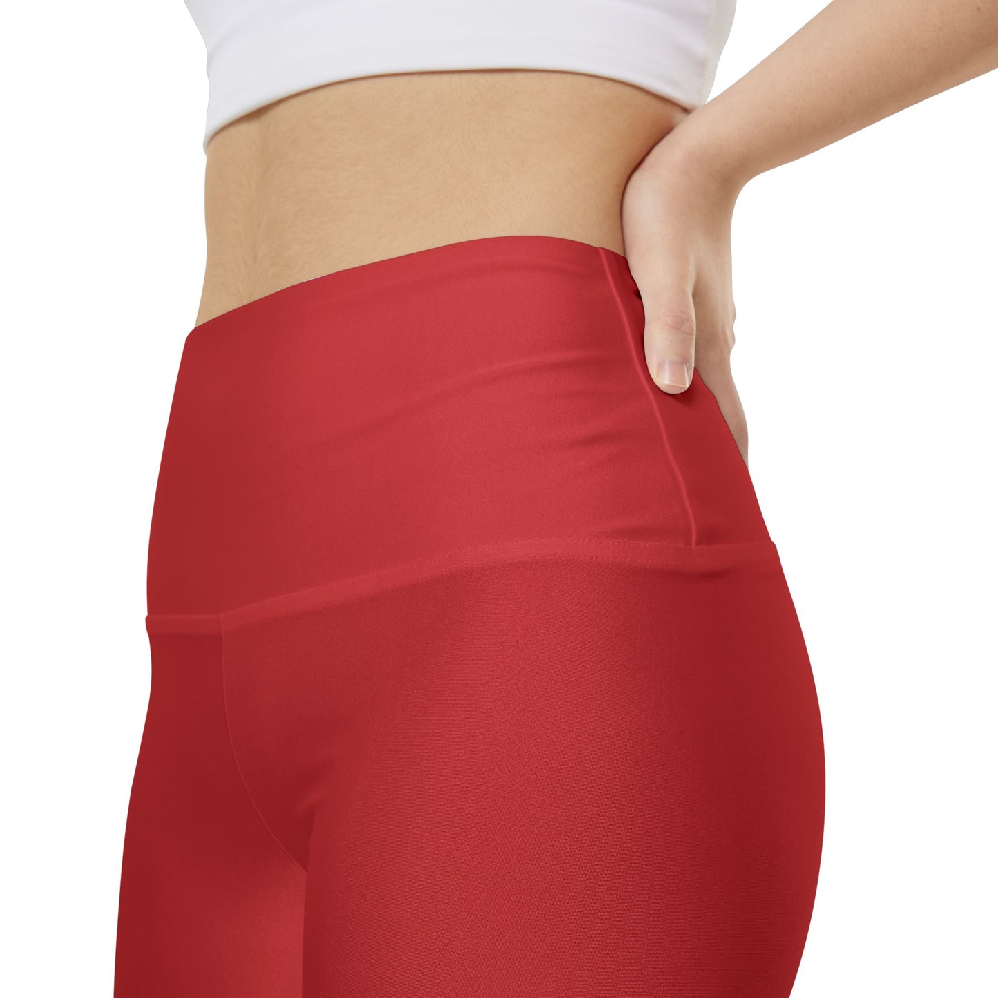 Tomato Jam Red Women's Workout Shorts — High-Waist Red Athletic Biker Shorts