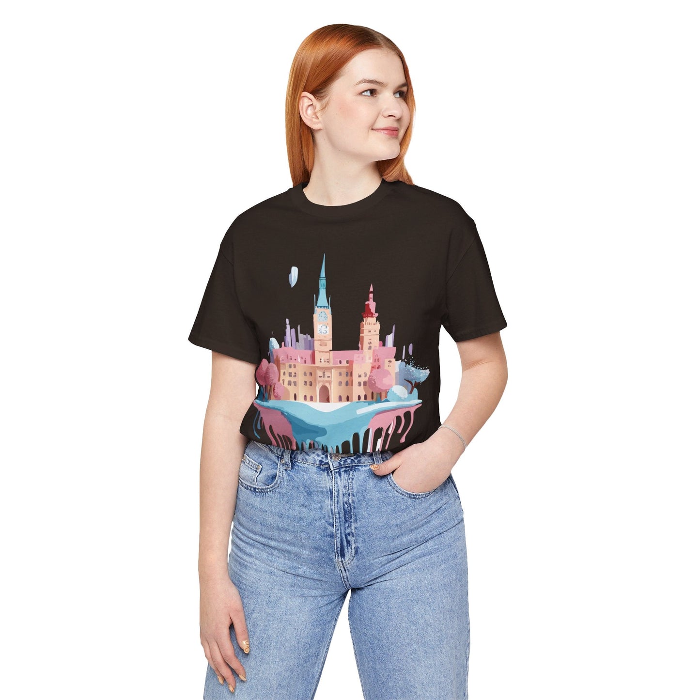 Prague Tourist Shirt Unisex Short Sleeve Graphic Tee Featuring Adelpha Vintage Artwork