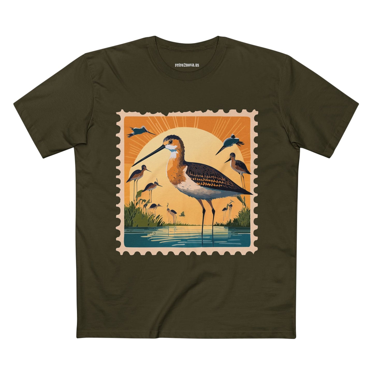 Postage Stamp Shirt Unisex Premium Cotton Tee With Original Art Design Retro2Nova PS 25