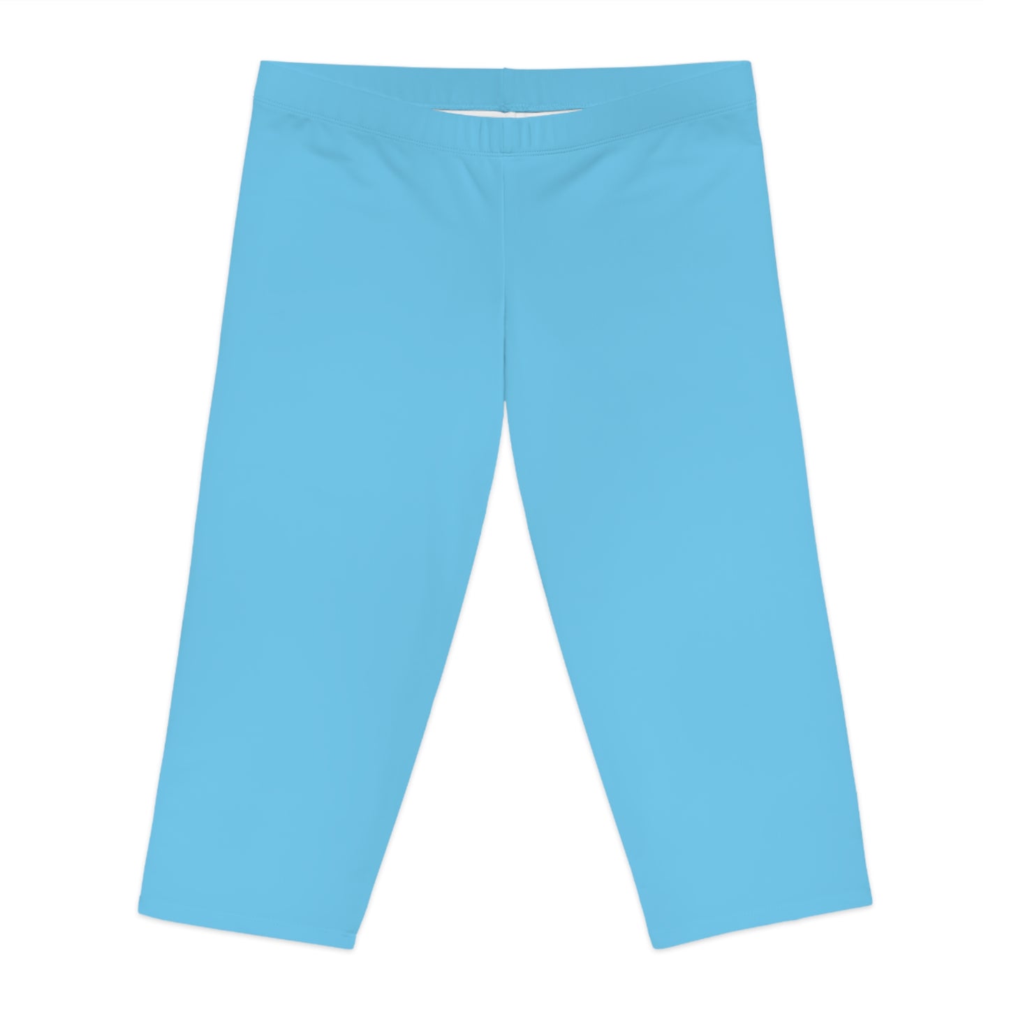 Blue Color Capri Leggings, Blue Capri Leggings 12