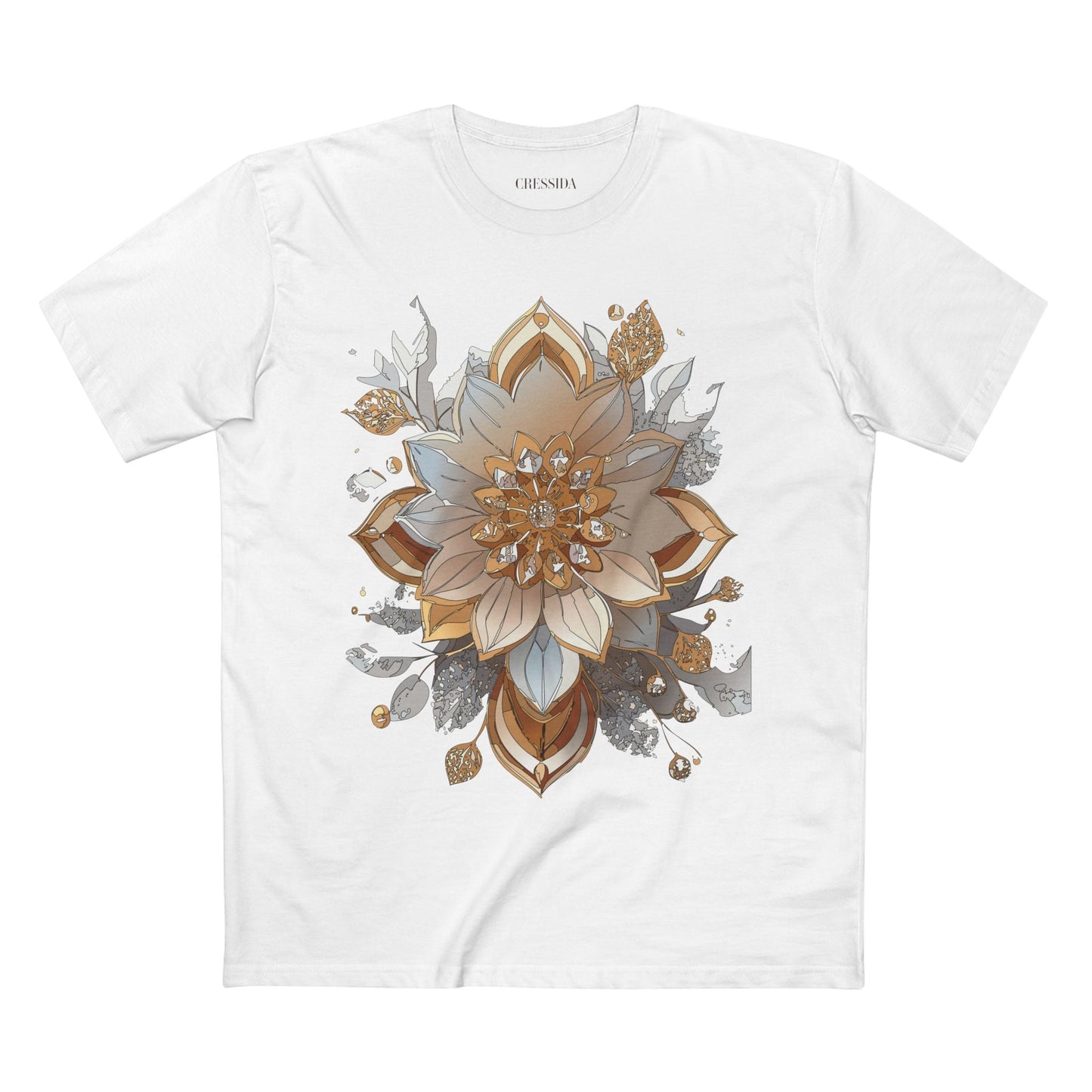 Floral Graphic T-Shirt Unisex 100 Cotton Art Design with Antique Flowers Tee 2