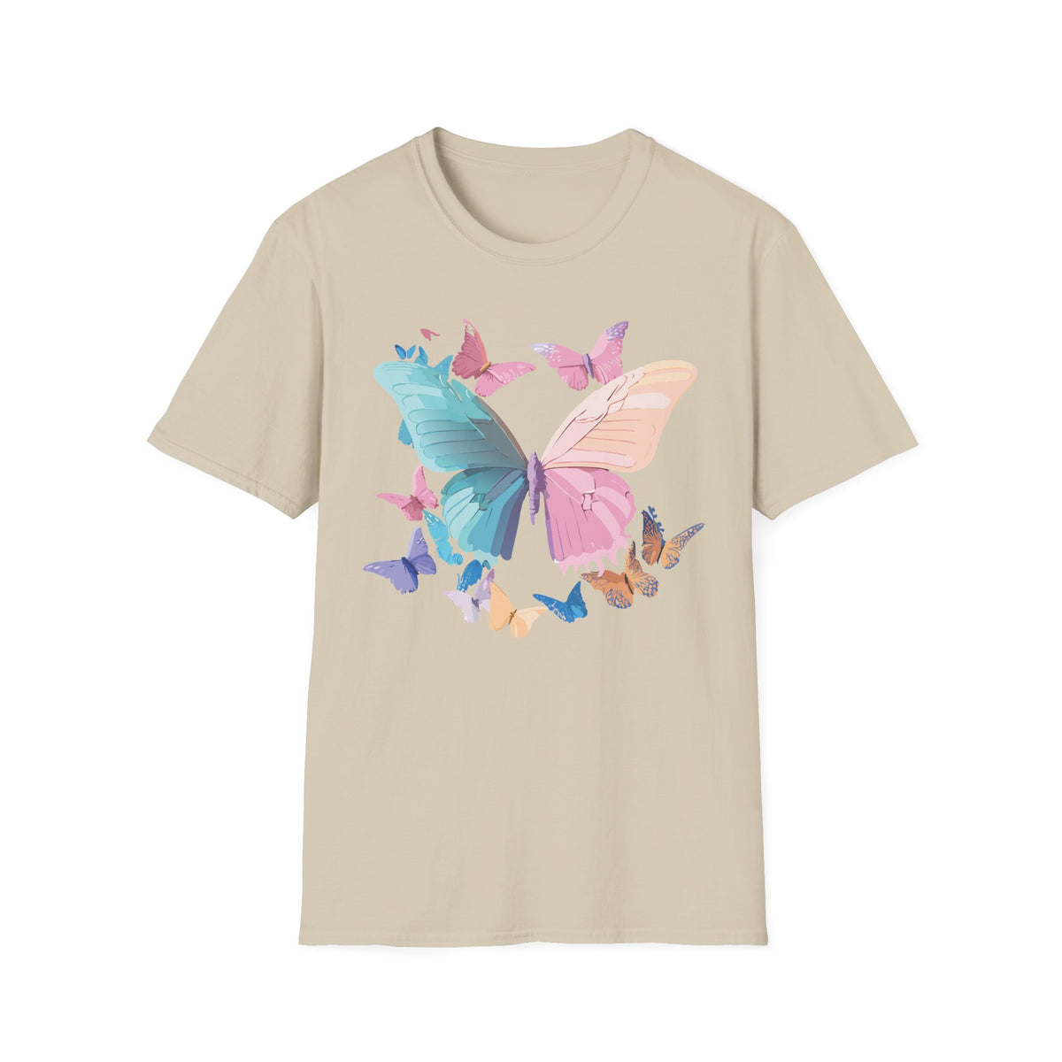 Colorful Butterfly Graphic Design Unisex 100 Cotton Gildan T-Shirt
