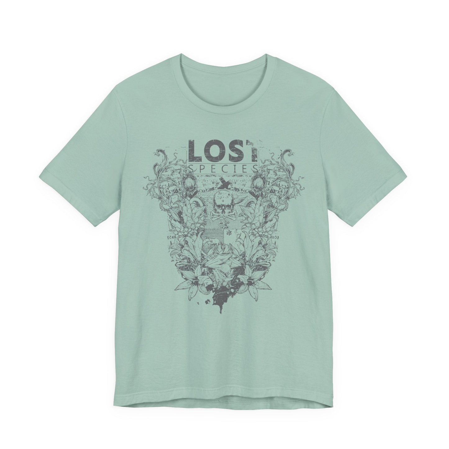 Lost Species Tee Floral Wildlife Illustration Rock Band T-Shirt A-7