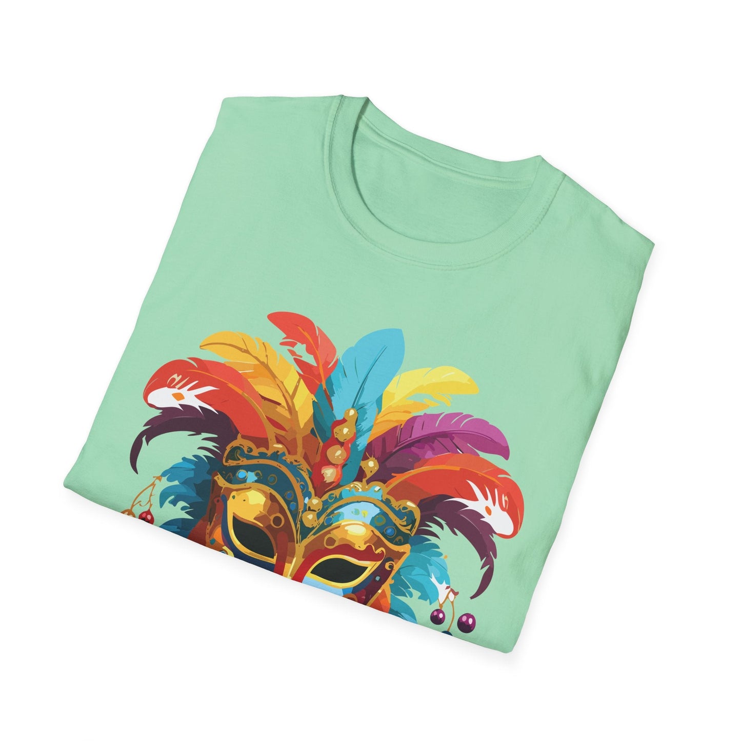 Mask Tee Shirt Unisex Masquerade Art Design Gildan Softstyle 64000 Short Sleeve Tee