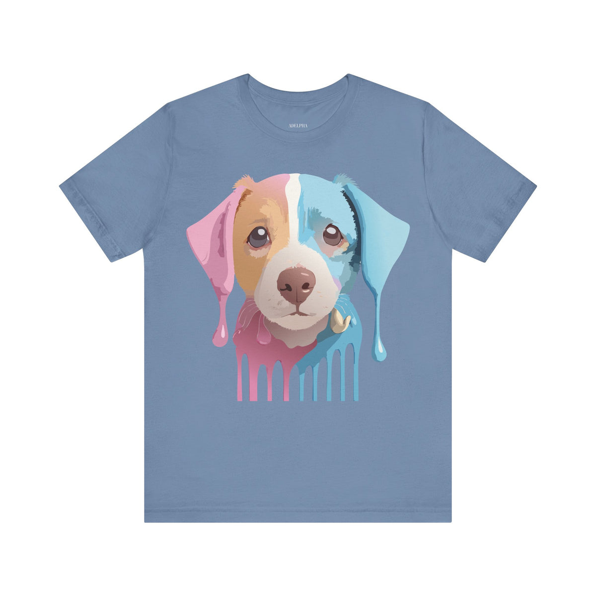 Dog Graphic Unisex Cotton Bella+Canvas Tee with Art Animal Design d08