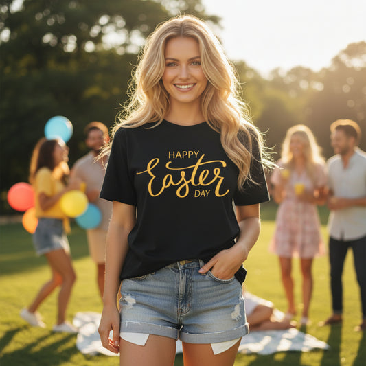 Happy Easter Day Graphic Tee Unisex 100 Cotton Comfort Colors T-Shirt
