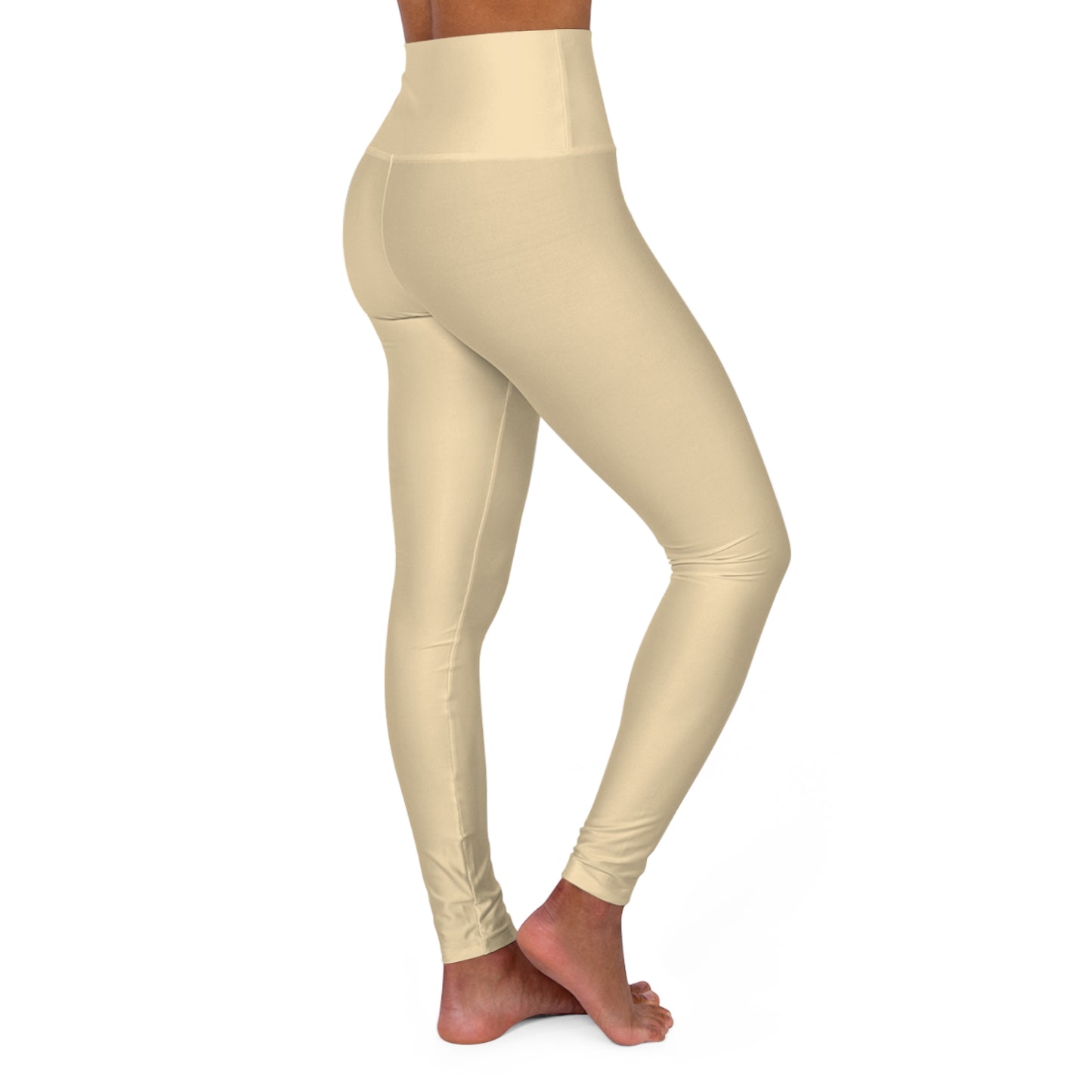Wheat Cream Color High-Waist Yoga Leggings Women's Seamless Poly-Span Stretchy Pants XS-2XL
