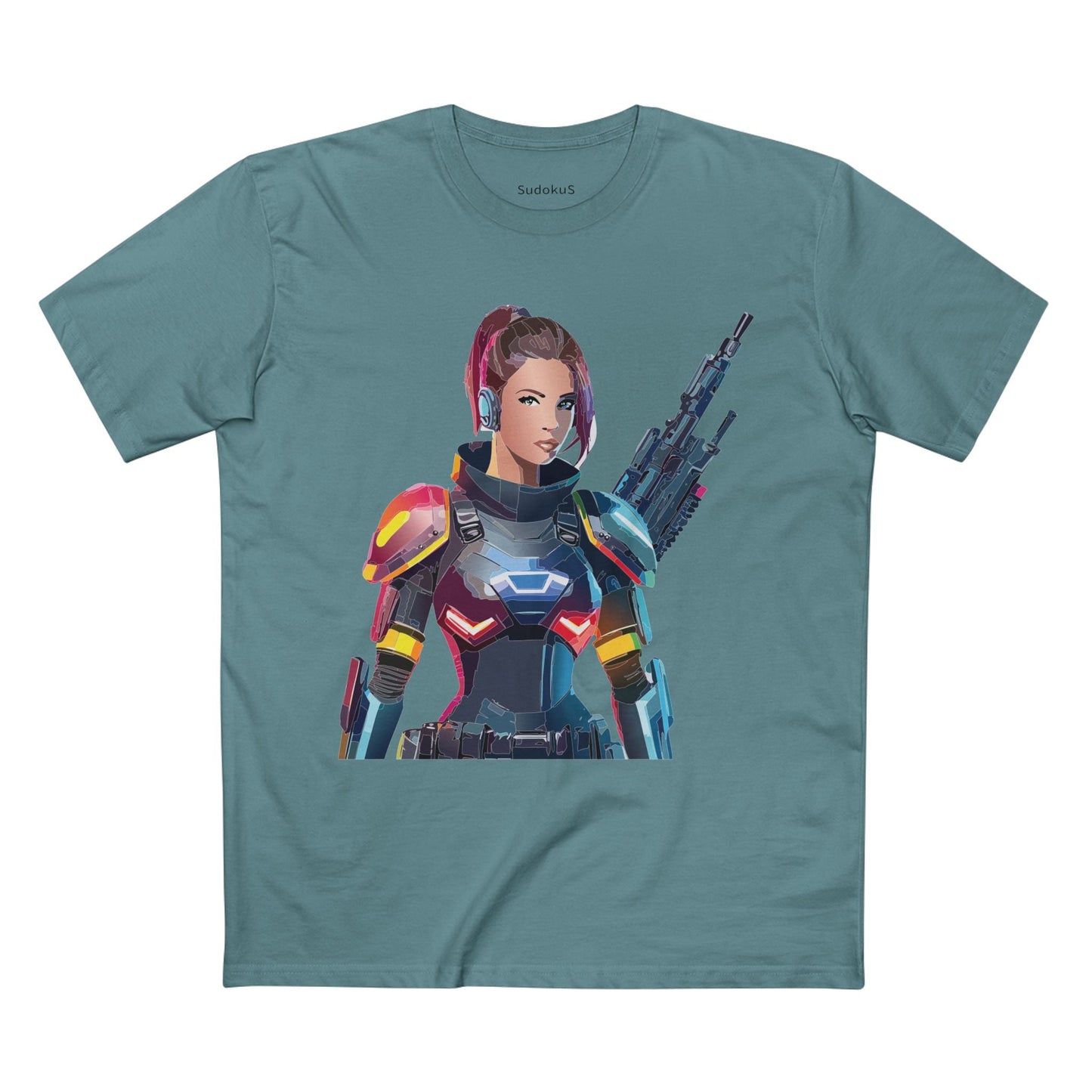 Army-woman Graphic Unisex 100 Cotton Staple Tee 22