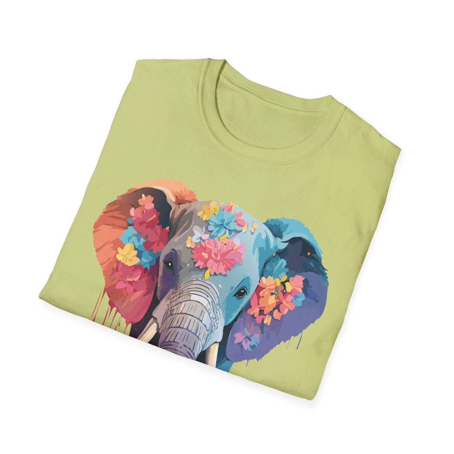 Unisex Elephant T Shirt Gildan SoftStyle 64000 100 Percent Ring Spun Cotton Tee Shirt