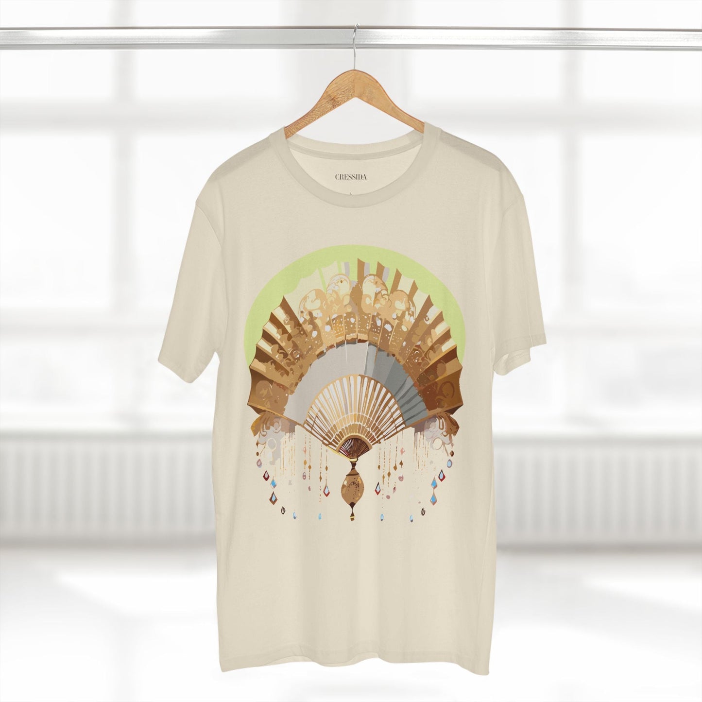 Antique Fan Graphic Design T-Shirt Unisex 100 Cotton Floral Carnival Artwork Tee 18