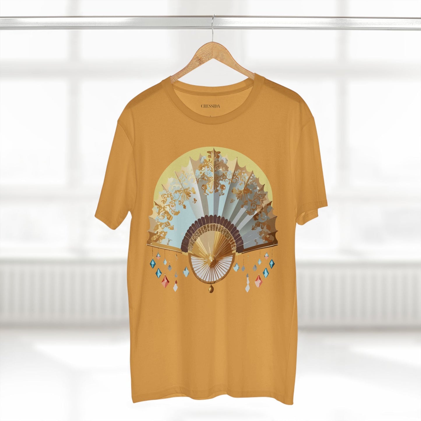 Antique Fan Graphic Design T-Shirt Unisex 100 Cotton Floral Carnival Artwork Tee 25