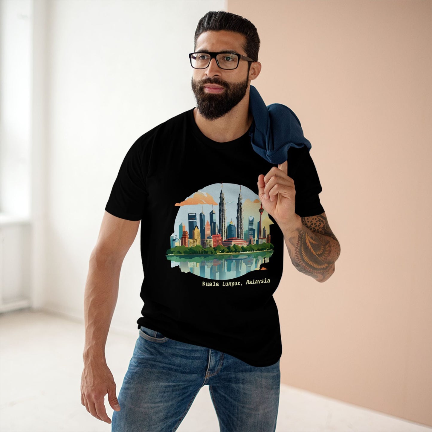 Kuala Lumpur Travel Shirt Unisex Premium Cotton Art Tee with Original Design for Travel Enthusiasts