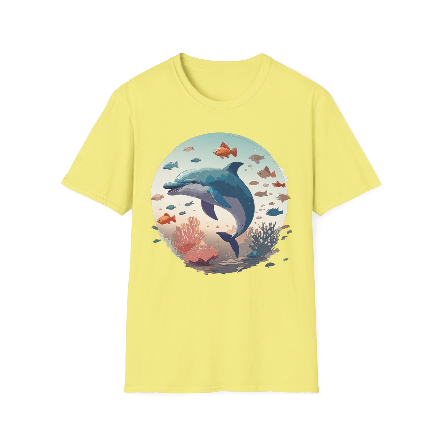 Dolphin Shirt Unisex Softstyle T Shirt Gildan 64000 100 Percent Ring Spun Cotton Lightweight Tee