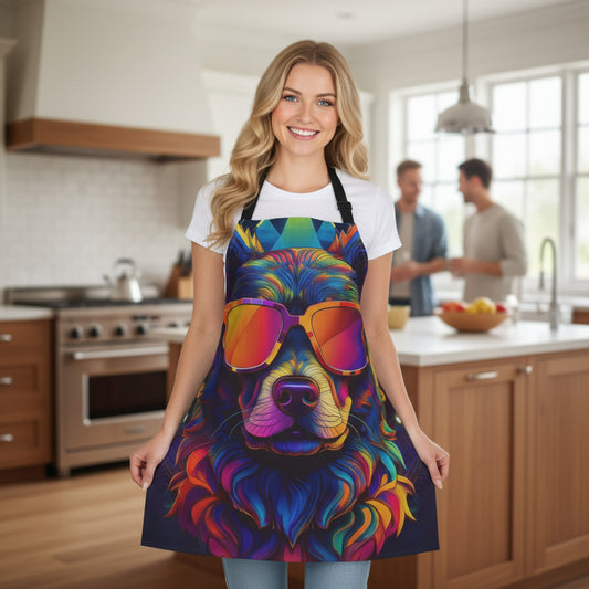 Dog 100% Polyester Stain-resistant 31.5 x 25.6  Art Print Canvas Apron 5