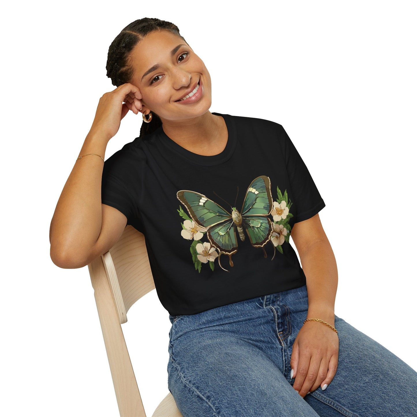 Butterfly Shirt Monarch Style Unisex T Shirt Gildan Softstyle 64000 100 Percent Ring Spun Cotton