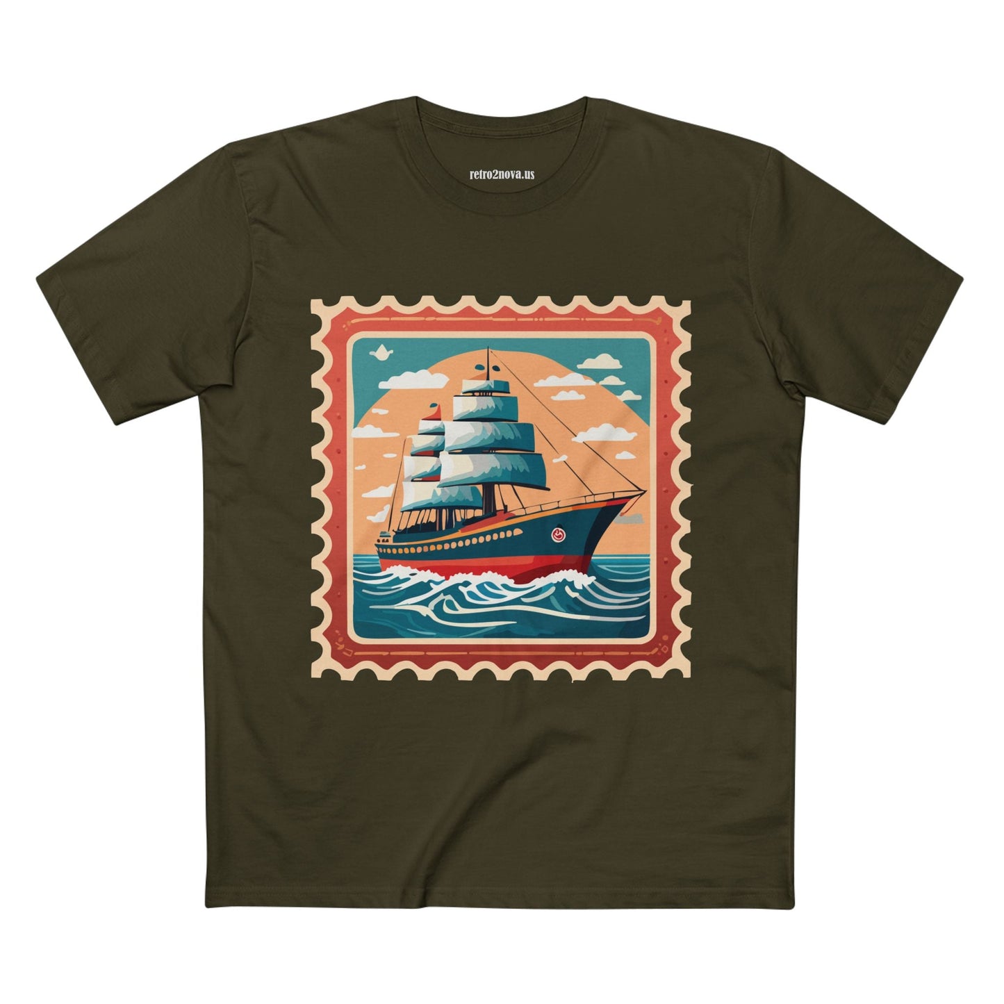 Postage Stamp Shirt Unisex Premium Cotton Tee With Original Art Design Retro2Nova