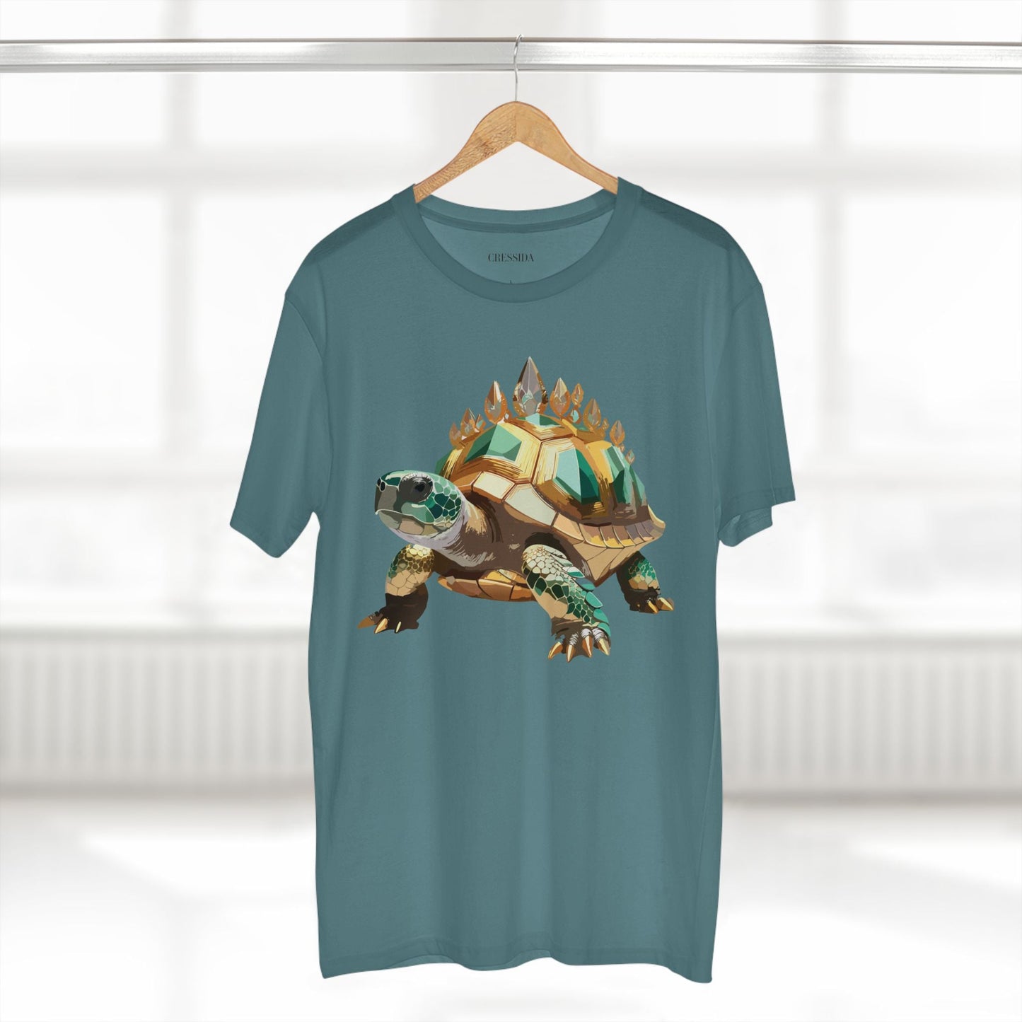 Turtle Graphic Unisex 100 Cotton Tee With Unique Animal Golden Medallion Art Design 34