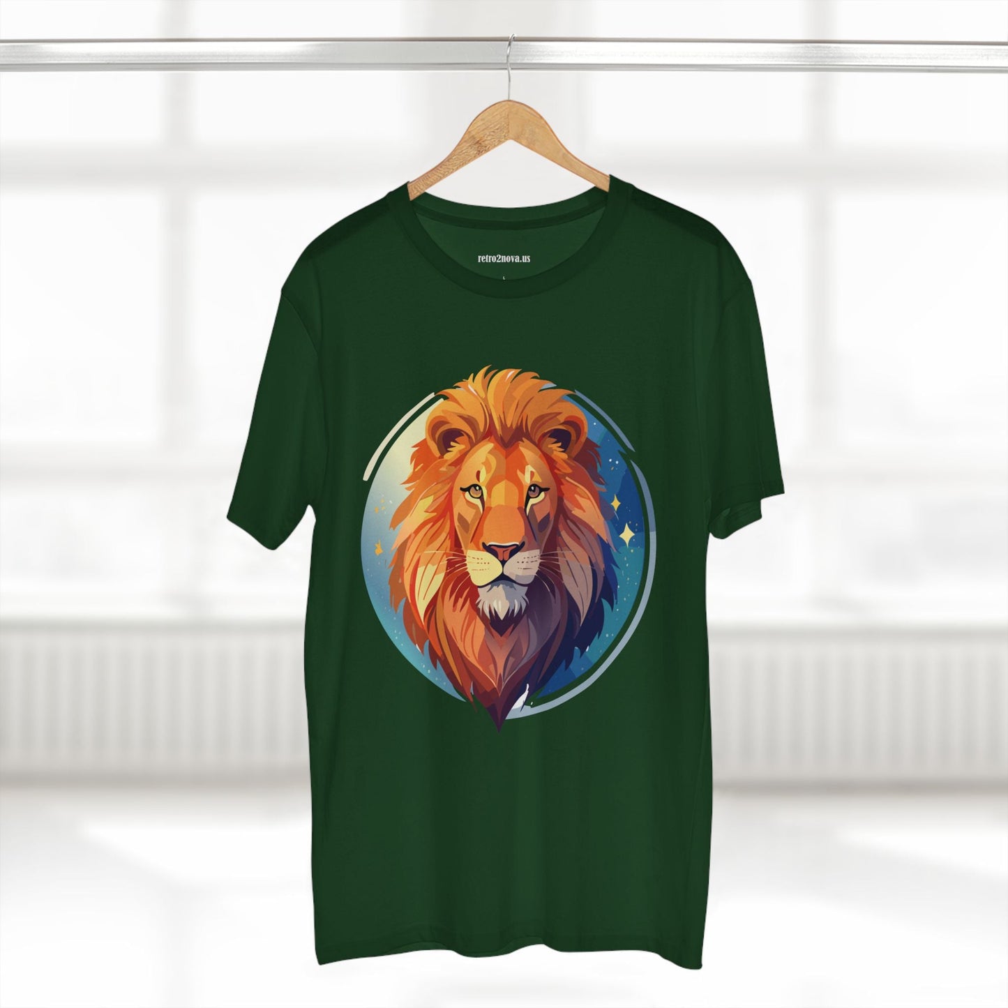 Unisex Premium Cotton Staple Tee With Lion Art Design Retro2Nova Art Collection For Everyday Comfort And Breathable Fit