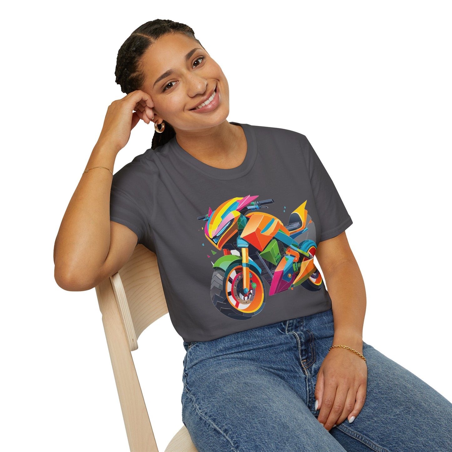 Unisex Bike T Shirt Moto Shirt MTB T Shirt With Art Design Softstyle Cotton Tee For Enthusiasts