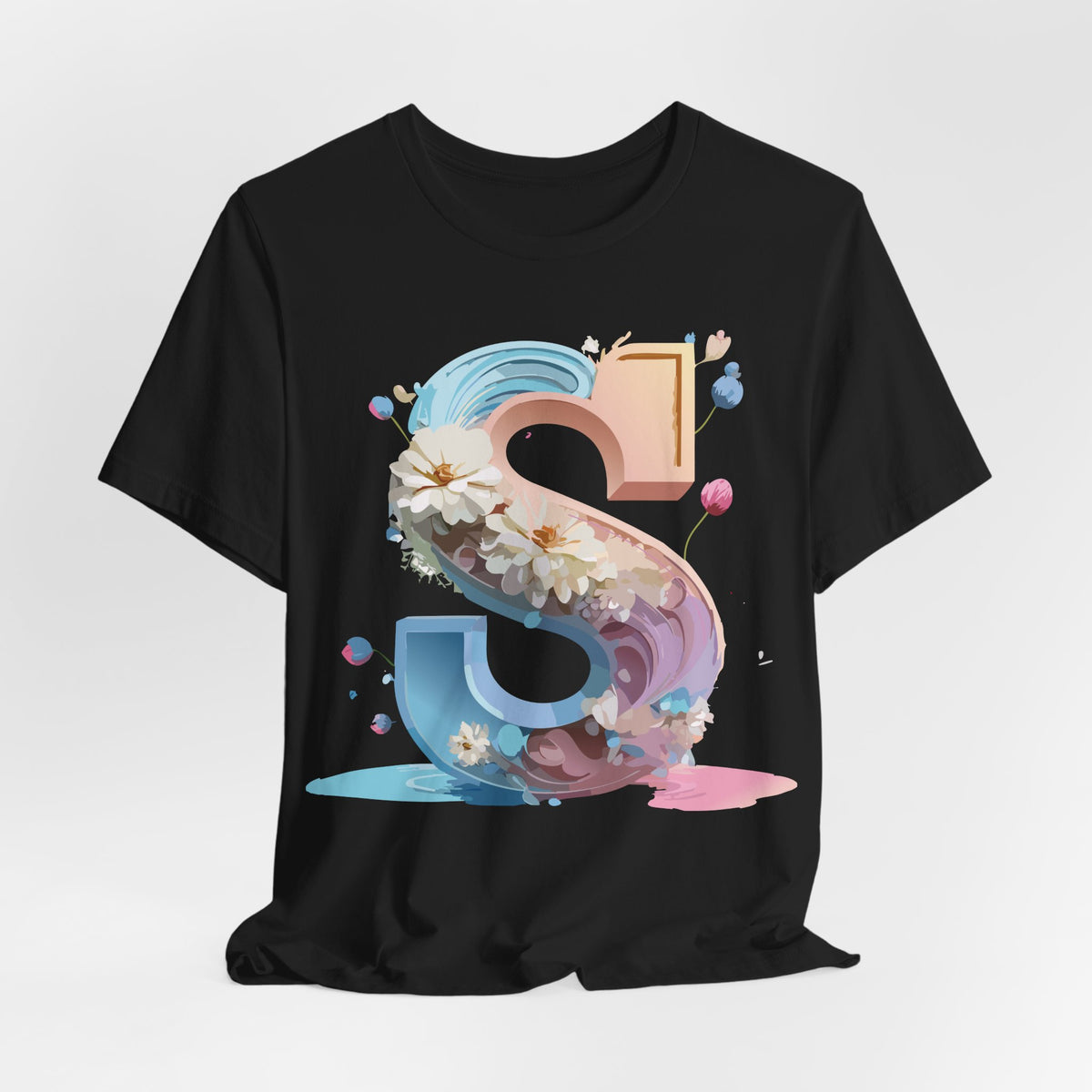 Letter S Graphic Unisex Cotton Bella+Canvas Tee with Art Letter Design