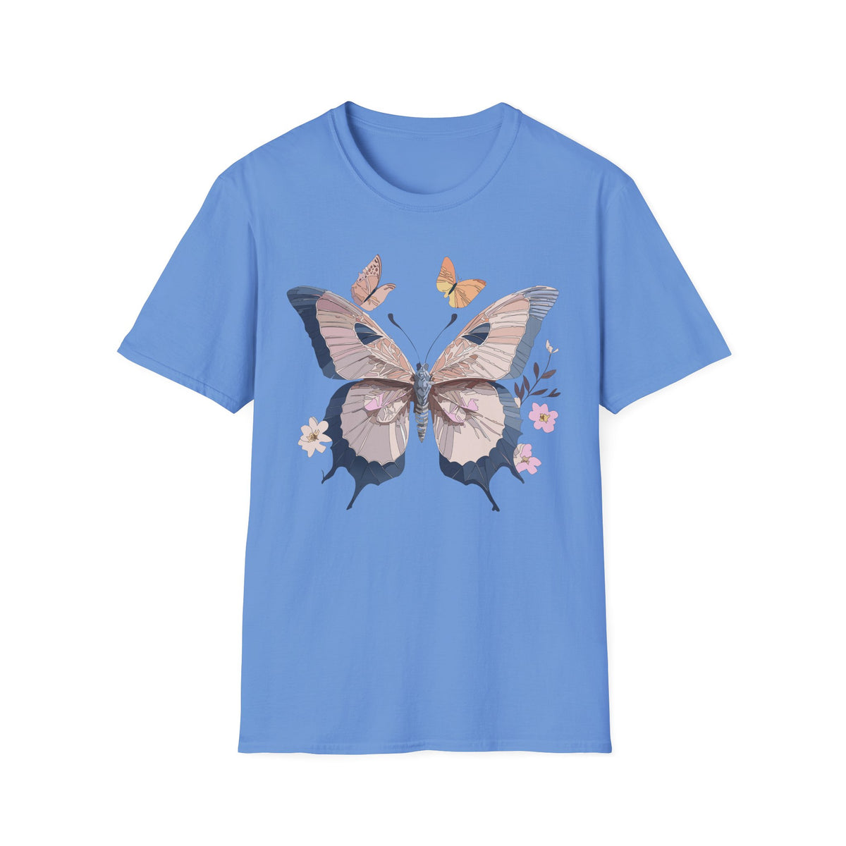 Pastel Butterfly Floral Wings Graphic Design Unisex 100 Cotton Gildan T-Shirt